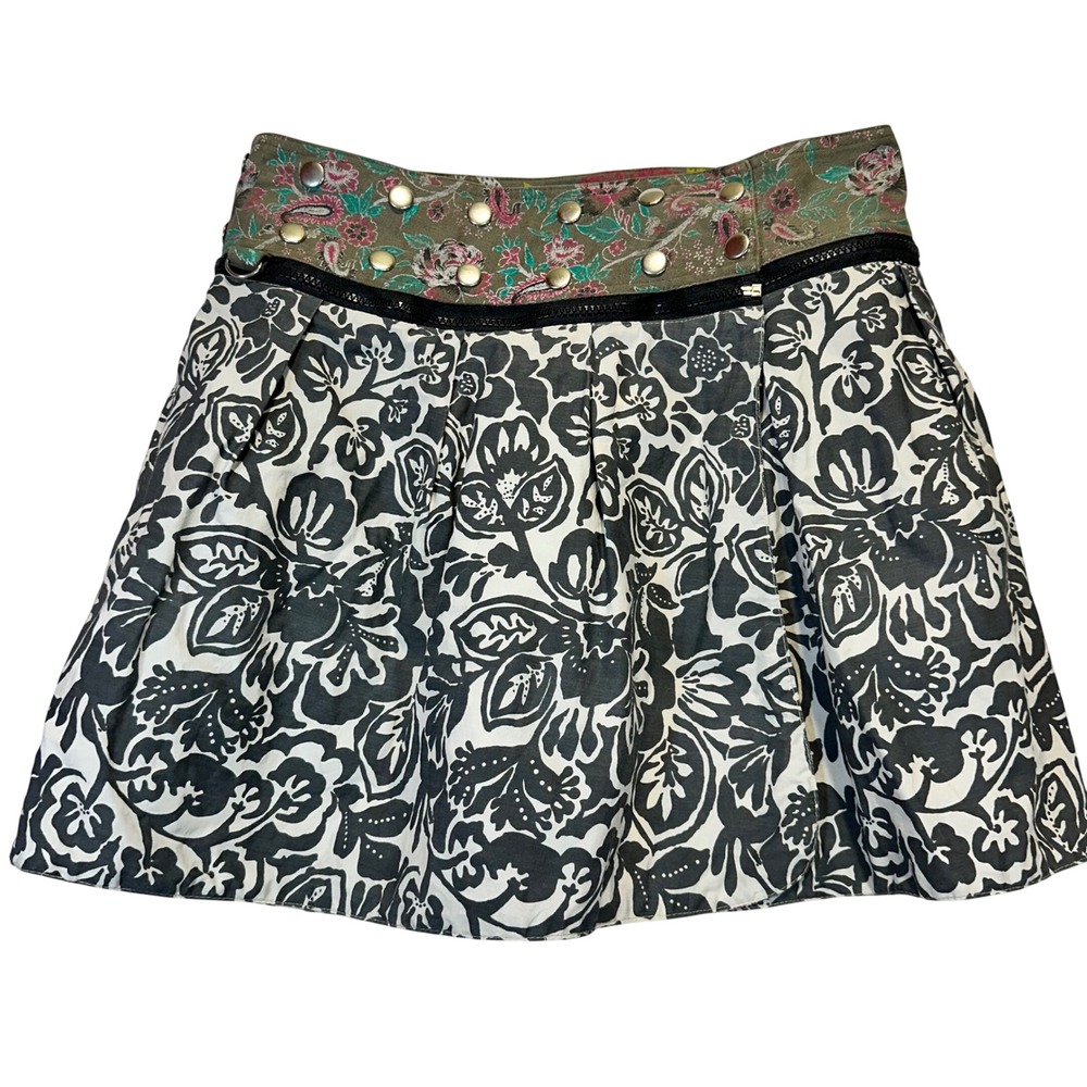 Bibi Reversible Wrap Skirt Women Adjustable OS Multi Color Boho Floral Gorpcore